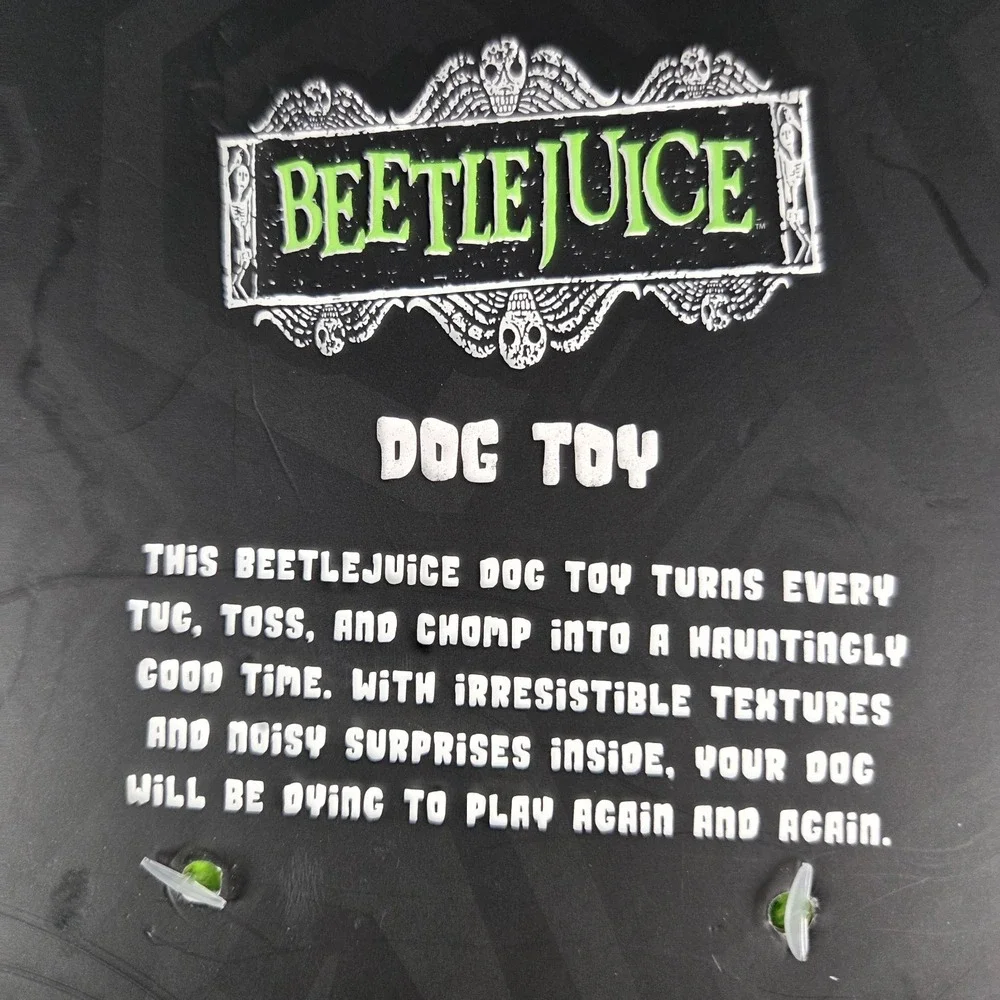 Beetlejuice Dog Toy 11 Inch Plush Squeaky Tug Toss Halloween Warner Bros New